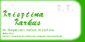 krisztina karkus business card